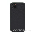 Modern Stylish Black Pebble Leather Phone Case With